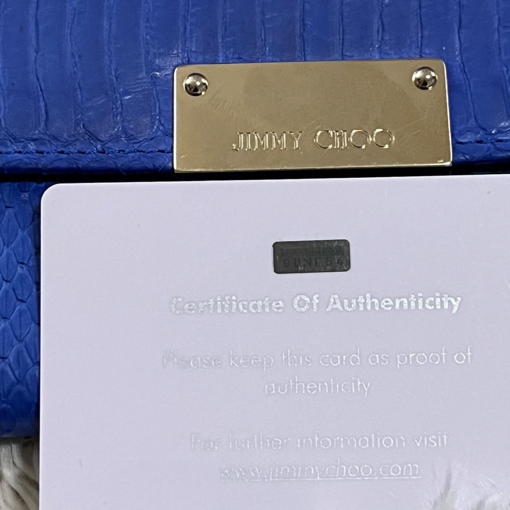 New Authentic Jimmy Choo Python Leather Clutch - image 5